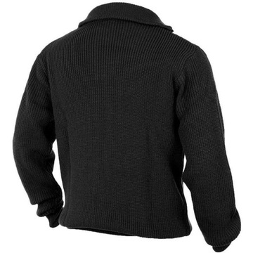 Sweter Bluza Golf ciepły wojskowy Mil-Tec Troyer Czarny 56