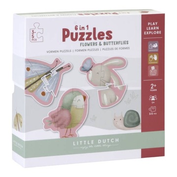 LITTLE DUTCH Puzzle 6el. FLOWERS & BUTTERFLIES