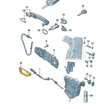 РУЧКА ВНУТРЕННЯЯ ПЕРЕДНЯЯ ПРАВАЯ SKODA FABIA III 3