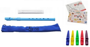 FLAŻOLET Z ETUI BŁĘKITNY - SZKOLNY 