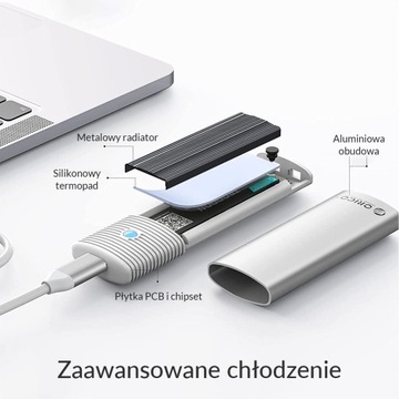 Корпус отсека ORICO PWDM2-G2-WH-EP для алюминиевого диска M.2 NVMe/SATA 10 Гбит/с