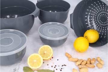 Пластиковая миска, набор мисок, дуршлаг, набор 5 шт.