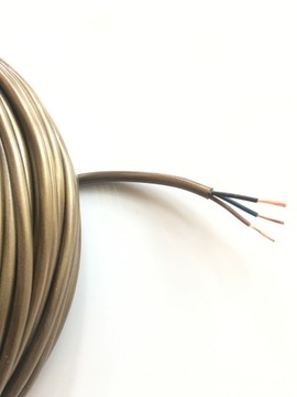 Кабель-провод 3х0,75 Ом, золотой, для латунных светильников - 1м.