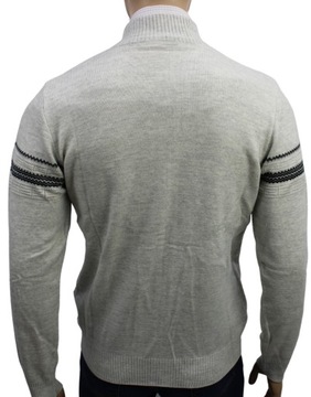 Элегантный мужской свитер-кардиган серого цвета, размер M