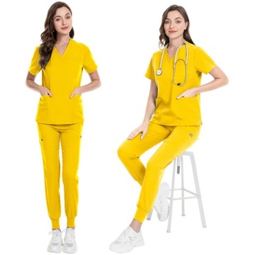 PREMIUM KOMPLET MEDYCZNY UNIFORM DAMSKI KOSZULKA SPODNIE WIELE KOLORYSTYK