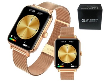 Smartwatch Garett GRC CLASSIC Złoty, Stalowy TRENING KROKI KCAL TETNO SMS