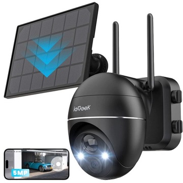 Kamera Solarna Zewnętrzna Obrotowa IP ULTRA HD WiFi 5MPx 4xZoom MONITORINGU
