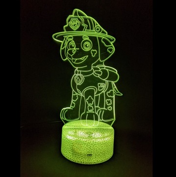 НОЧНОЙ ЛАМПА PAW PATROL MARSHALL 3D LED + ПУЛЬТ ПУЛЬТА