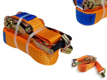 PAS TRANSPORTOWY 5T 50mm 4m PASY TRANSPORTOWE TUV GS ATEST Z NAPINACZEM KPL