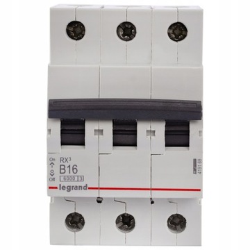 Bezpiecznik nadprądowy LEGRAND RX3 16A 419169 3P3F