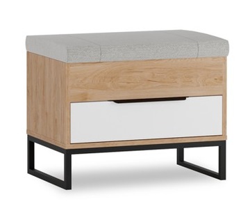 Kufer LANDRO 59 cm w kolorze hikora/biały mat metalowy stelaż