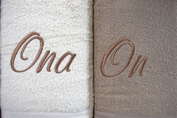 ПОЛОТЕНЦЕ 70x140см МУЖ ЖЕНА ПОДАРОК ​​СВАДЕБНОЕ ПОЛОТЕНЦЕ МУЖ ЖЕНА ЭКРУ БЕЖЕВЫЙ