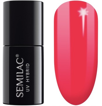 Lakier hybrydowy do paznokci neonowy róż #568 Semilac Neon Ruby 7 ml