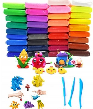 MAGICZNA PIANKOLINA MASA PLASTELINA PLASTYCZNA MODELINA ZESTAW 36 KOLORÓW