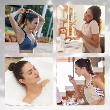 Zestaw 50 sztuk prostych czarnych elastycznych gumek do włosów w woreczku