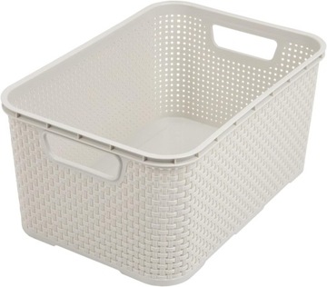 BRANQ - Koszyk Rattan - pojemnik plastikowy - kosz - pudełko - 19 L