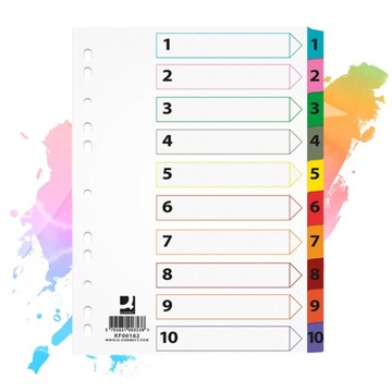 Przekładki LAMINOWANE A4 z Kartonu Numery 1-10