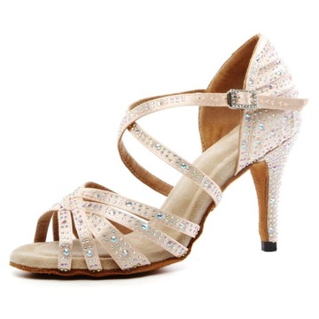 BUTY TANECZNE BURTAN „SANTIAGO” HIGH HEELS BACHATA KIZOMBA - SKIN 8,5 CM