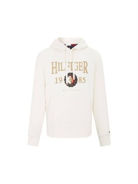 Bluza męska dresowa TOMMY HILFIGER ICON z kapturem kremowa luźna r 3XL