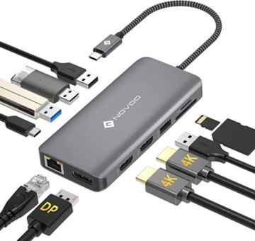 Док-станция NOVOO с тройным дисплеем USB C