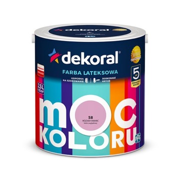 Farba lateksowa Moc Koloru W RÓŻANY KWARC 2,5L Dekoral