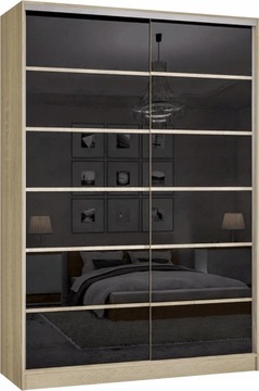 Szafa przesuwna 2D 110 x 250 SONOMA LACOBEL CZARNY