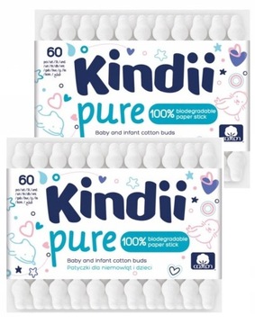 Dzidziuś Kindii Pure Bawełna Patyczki 2x60szt 2PAK