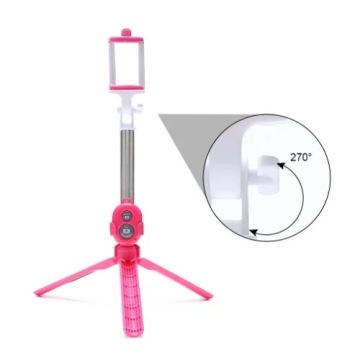 SELFIE STICK TRIPOD REMOTE CONTROL BLUETOOTH YOUTUBE - ЦВЕТ РОЗОВЫЙ