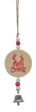 DREWNIANA ZAWIESZKA MERRY CHRISTMAS Dzwoneczki 1wz