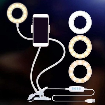 LAMPA PIERŚCIENIOWA LED SELFIE DO TELEFONU ALOGY