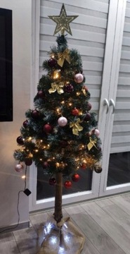 3D РОЖДЕСТВЕНСКАЯ ЕЛКА НА СТОЛБИКЕ АЛМАЗНАЯ СОСНА ИСКУССТВЕННЫЙ ПЛОТНЫЙ СНЕГ ВЫСОКАЯ 220 см