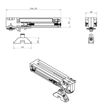 Доводчик раздвижной двери Herakles, Herkules 40-80кг