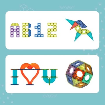 Магнитные блоки - Магнитные блоки со светящейся шариковой дорожкой 49 элементов