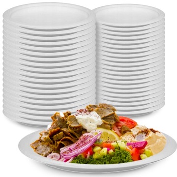 Talerz okrągły 23cm NATURA 50szt talerze EKO BIO