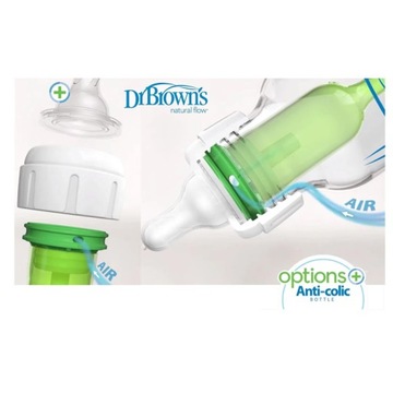 Набор широкой бутылки Dr Brown's 270мл зеленый