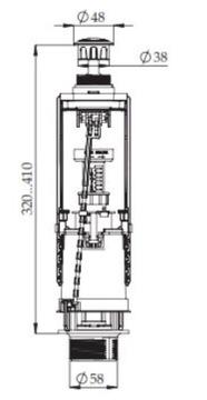 Przycisk spłukujący do WC Akces chrom