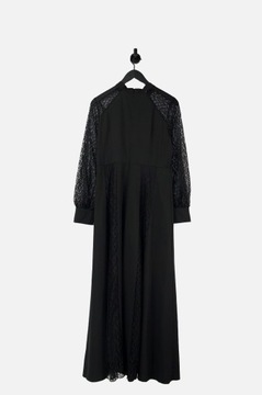 SHEIN CZARNA SUKIENKA MAXI KORONKA (L)