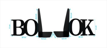 Podpórka do książek 2 części BOOK czarny + GRATIS