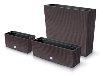 БОЛЬШАЯ КВАДРАТНАЯ ЦВЕТОЧНАЯ КОРОБКА ИЗ БЕЛОГО РОТАНГА PROSPERPLAST