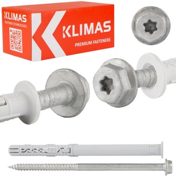Kołki rozporowe ramowe 12x120 mm z kołnierzem 25 szt. Łeb podkładkowy TORX