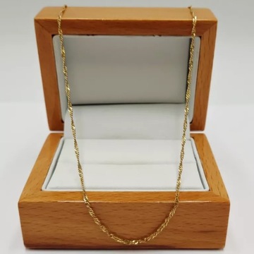 DAMSKI ZŁOTY ŁAŃCUSZEK SPLOT SINGAPUR 45,5CM 585