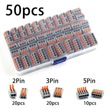 БЫСТРОСОЕДИНИТЕЛЬ электрических токовых разъемов, быстроразъемный провод/веревка 50 шт.