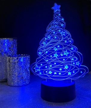 OZDOBA ŚWIĄTECZNA CHOINKA 3D LED KOLORY RGB PILOT