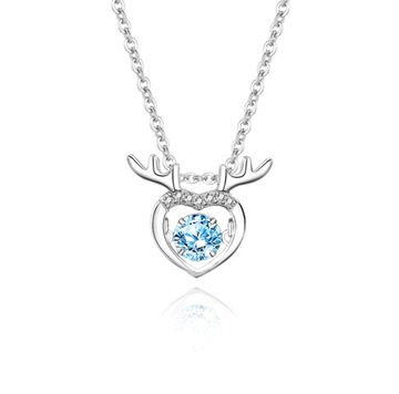 Naszyjnik damski srebrny 925 wisiorek jeleń moissanite diamentowy prezent