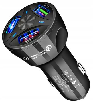 АВТОМОБИЛЬНОЕ ЗАРЯДНОЕ УСТРОЙСТВО USB 3A С БЫСТРОЙ ЗАРЯДКОЙ 3.0 LED