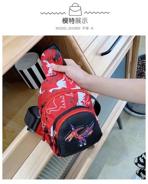 Kids Waist Bags Cartoon Dinosaur Print Outdoor Tra