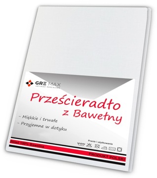 Prześcieradło tradycyjne 180x220 BEZ GUMKI POLSKIE