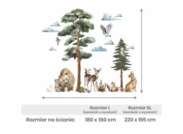 Наклейки на стену с лесными деревьями FOREST XXL woodland