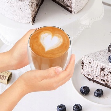 SZKLANKI TERMICZNE DO KAWY LATTE DRINKÓW Z PODWÓJNYM DNEM 6 SZTUK 350 ML