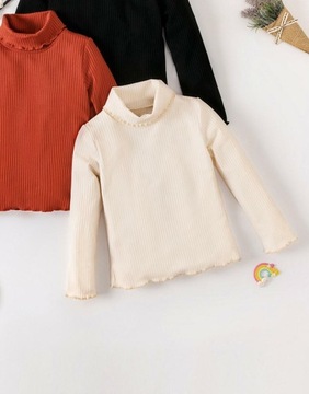 JASNO BEŻOWY PRĄŻKOWANY GOLF Z DŁUGIM RĘKAWEM KLASYCZNY SHEIN 120